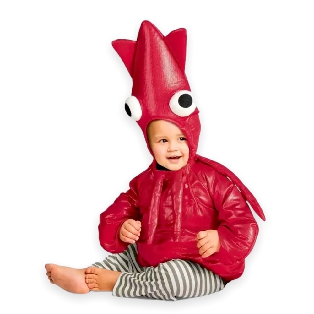 Unisex Hyde And Eek Toddler Red Squid Costume Infant 0-6 Months‎ NEW Red Lame